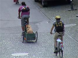 It seems that dogs in Solothurn don't have to walk, judging by this photo taken from our window this morning at Solothurn hostel